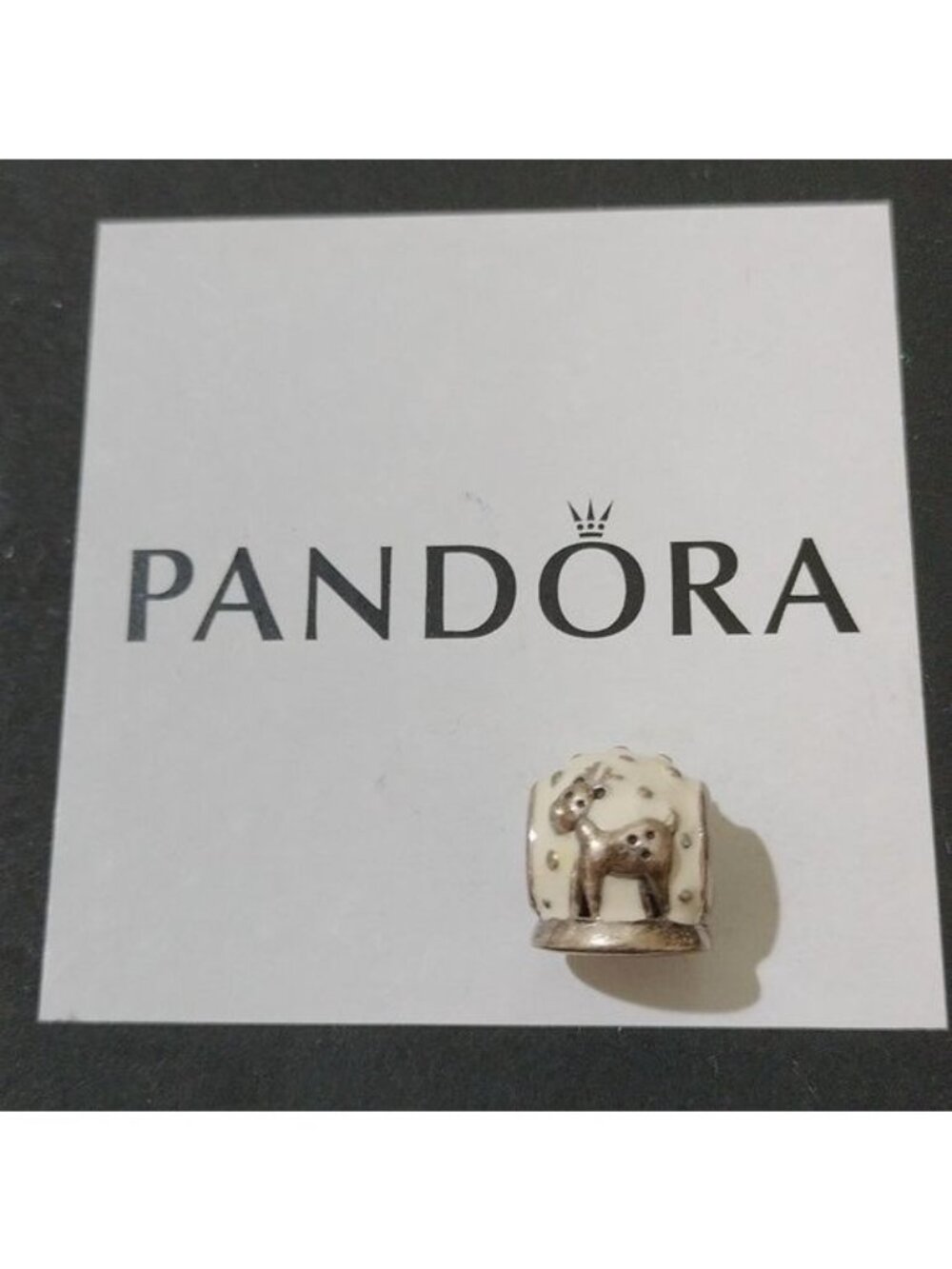 Pandora Sterling Silver Reindeer Snow Globe Charm Enamel 925 ALE 791228EN